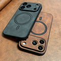 Luxury Magnetic Retro Leather Case for iPhone 14 Pro, MagSafe Shockproof Cover