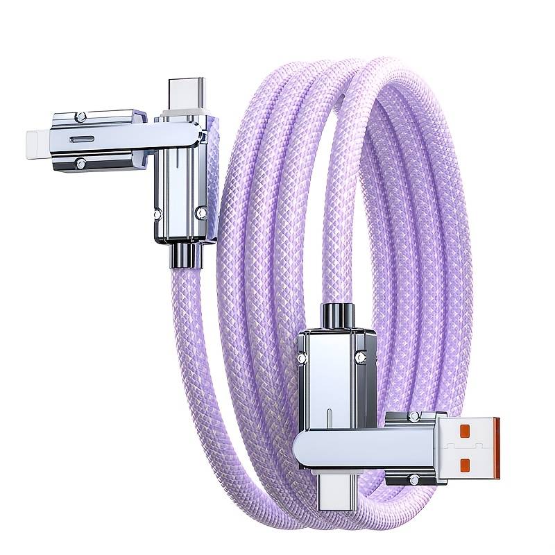 100W 4‑in‑1 Fast Charging Cable – Heavy Duty Nylon – 480Mbps Data Sync