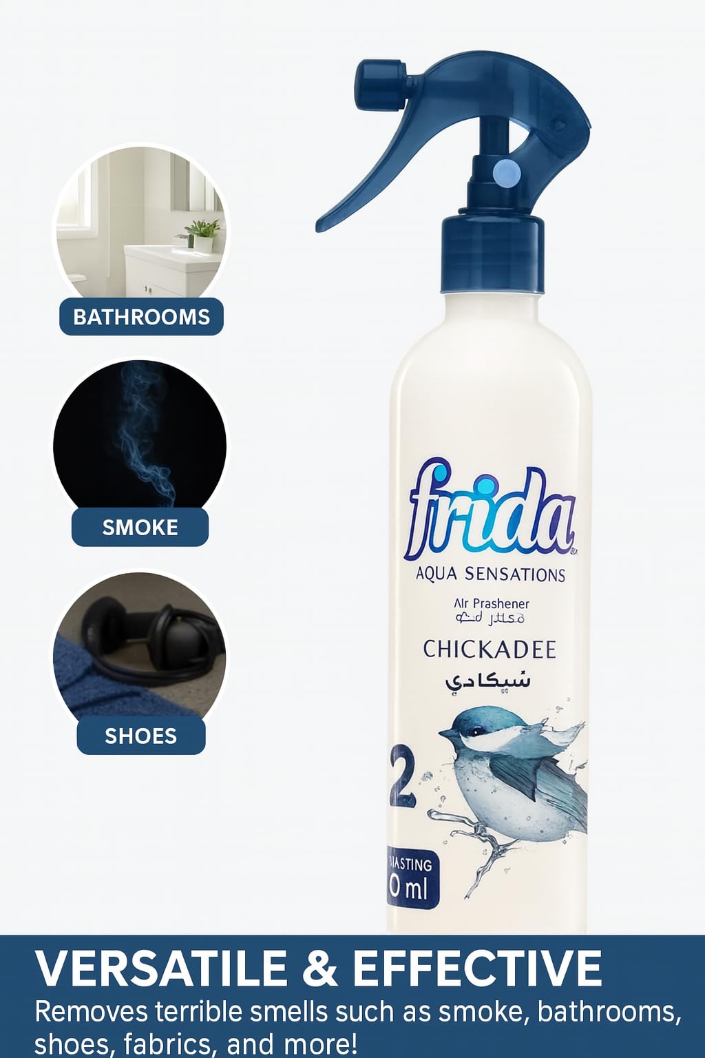 Frida Aqua Sensations Air Freshener Spray – Long-Lasting Room & Fabric Freshener, 15.5 oz Bottle – Odor Eliminator for Home, Office, and Car