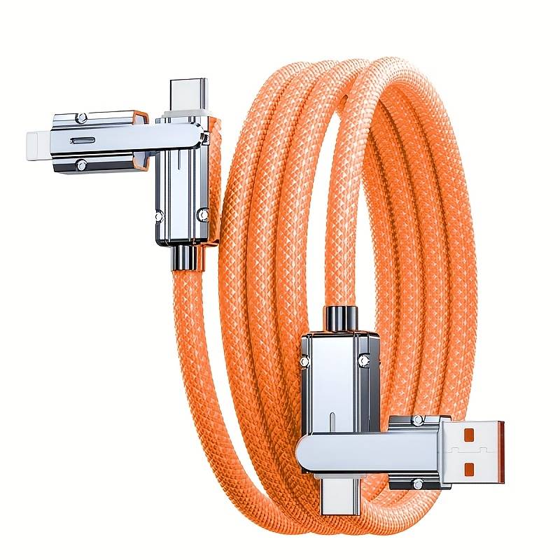 100W 4‑in‑1 Fast Charging Cable – Heavy Duty Nylon – 480Mbps Data Sync
