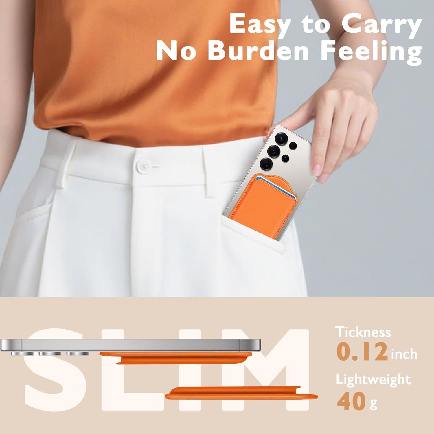 Magnetic Card Holder | Compatible with Magsafe Wallet | for Samsung Galaxy A23 S24 Ultra N52 | Fits 3 Cards