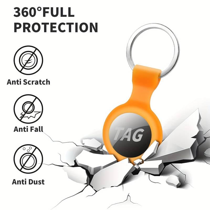 4 Pack | Apple AirTag Silicone Protective Case with Keychain
