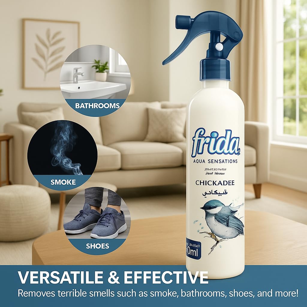 Frida Aqua Sensations Air Freshener Spray – Long-Lasting Room & Fabric Freshener, 15.5 oz Bottle – Odor Eliminator for Home, Office, and Car