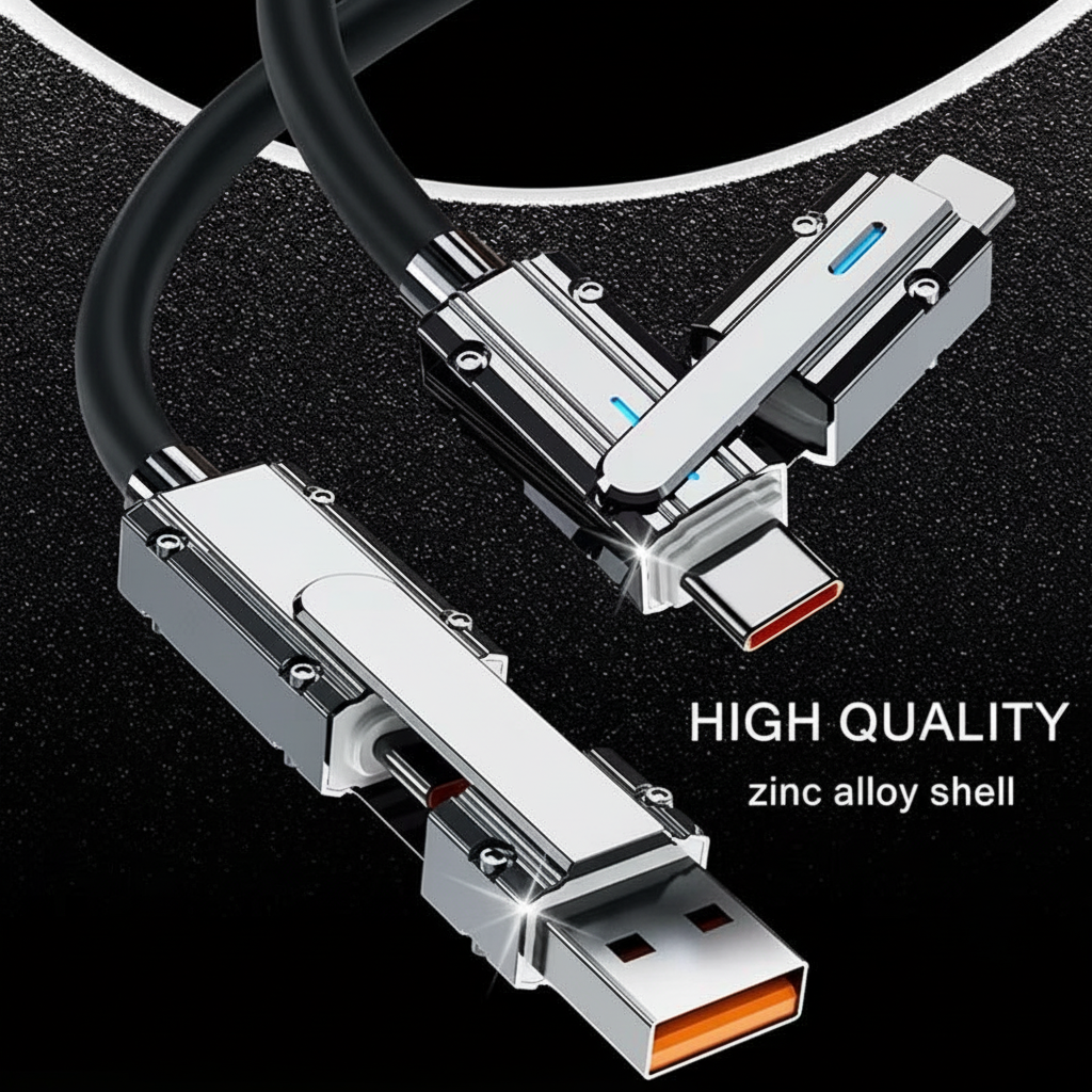 [3.3ft/5ft/6.6ft] 4-in-1 Fast Charging Cable for USB-A/USB-C to USB-C/Lightning