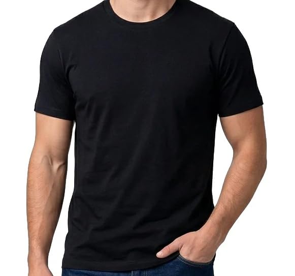 [Jil] Mens Short Sleeve Shirt | 100% Egyptian Cotton | Size: Medium Black